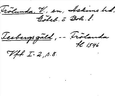 Bild på arkivkortet för arkivposten Frölunda, V.