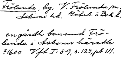 Bild på arkivkortet för arkivposten Frölunda