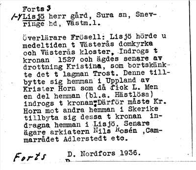 Bild på arkivkortet för arkivposten Lisjö