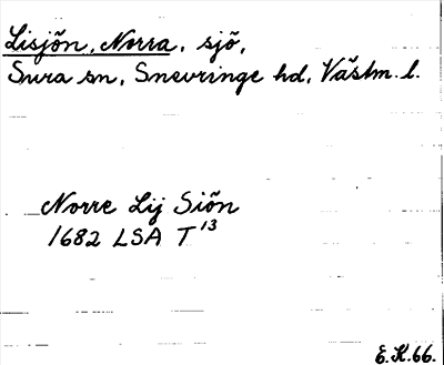 Bild på arkivkortet för arkivposten Lisjön, Norra