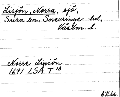 Bild på arkivkortet för arkivposten Lisjön, Norra