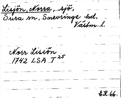 Bild på arkivkortet för arkivposten Lisjön, Norra
