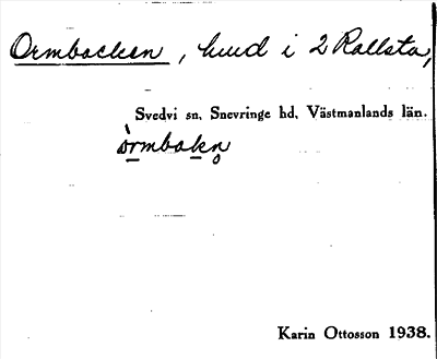 Bild på arkivkortet för arkivposten Ormbacken