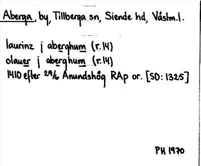 Bild på arkivkortet för arkivposten Aberga