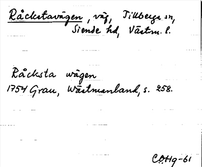 Bild på arkivkortet för arkivposten Råckstavägen