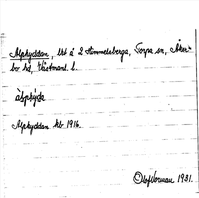 Bild på arkivkortet för arkivposten Alphyddan