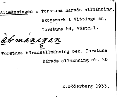 Bild på arkivkortet för arkivposten Allmänningen