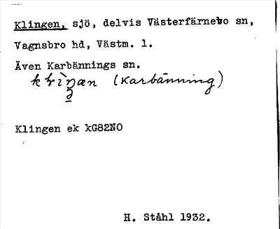 Bild på arkivkortet för arkivposten Klingen