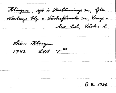 Bild på arkivkortet för arkivposten Klingen