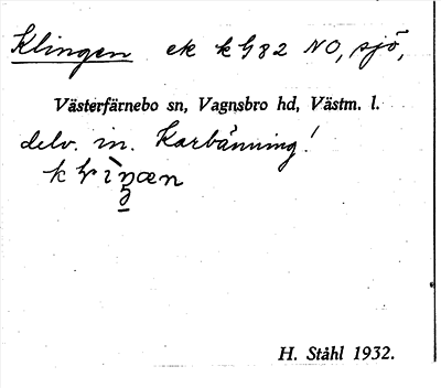 Bild på arkivkortet för arkivposten Klingen