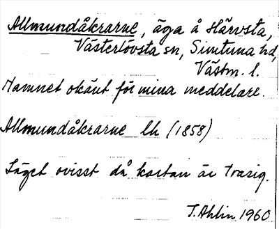 Bild på arkivkortet för arkivposten Allmundåkrarne