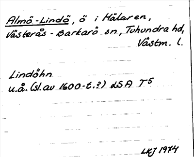 Bild på arkivkortet för arkivposten Almö-Lindö