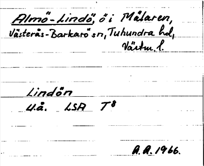 Bild på arkivkortet för arkivposten Almö-Lindö