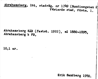 Bild på arkivkortet för arkivposten Abrahamsberg