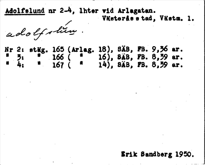 Bild på arkivkortet för arkivposten Adolfslund