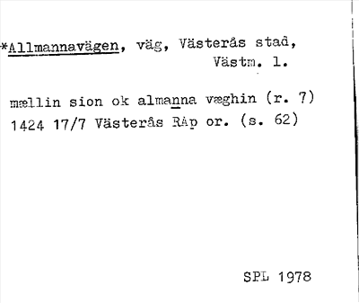 Bild på arkivkortet för arkivposten *Allmannavägen