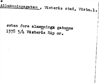 Bild på arkivkortet för arkivposten *Allmänningsgatan