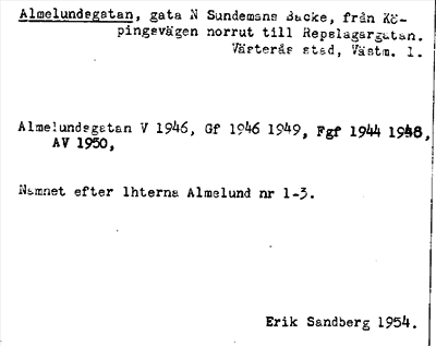 Bild på arkivkortet för arkivposten Almelundsgatan