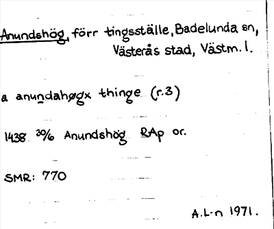 Bild på arkivkortet för arkivposten Anundshög