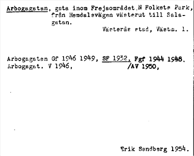 Bild på arkivkortet för arkivposten Arbogagatan