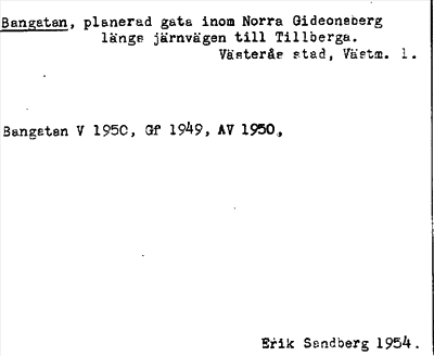 Bild på arkivkortet för arkivposten Bangatan