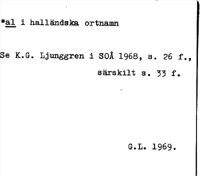 Bild på arkivkortet för arkivposten *al