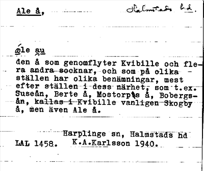 Bild på arkivkortet för arkivposten Ale å