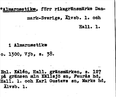 Bild på arkivkortet för arkivposten *Almarnæstikæ