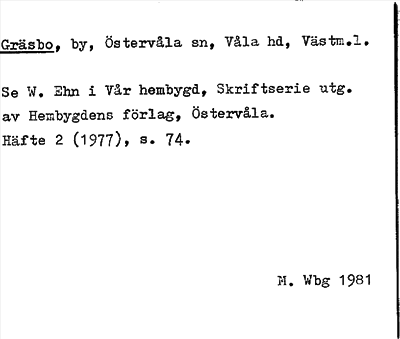 Bild på arkivkortet för arkivposten Gräsbo