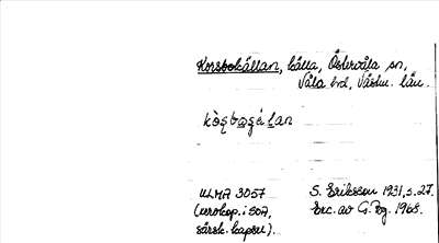Bild på arkivkortet för arkivposten Korsbokällan
