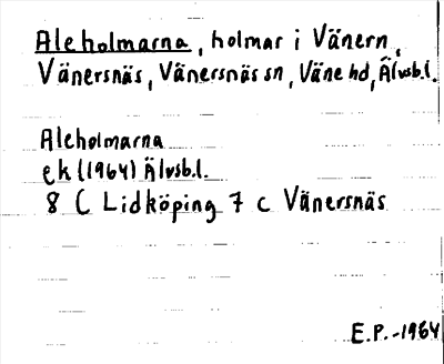 Bild på arkivkortet för arkivposten Aleholmarna