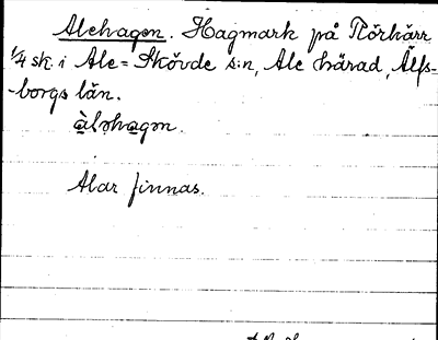 Bild på arkivkortet för arkivposten Alehagen
