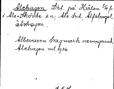 Bild på arkivkortet för arkivposten Alehagen
