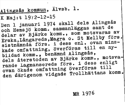 Bild på arkivkortet för arkivposten Alingsås kommun