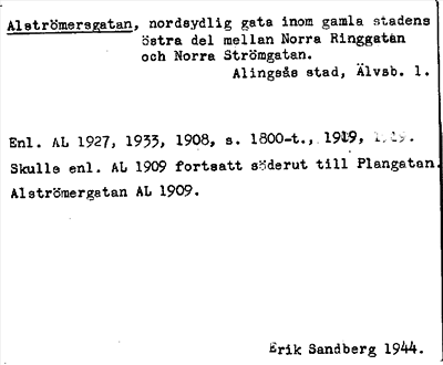 Bild på arkivkortet för arkivposten Alströmersgatan