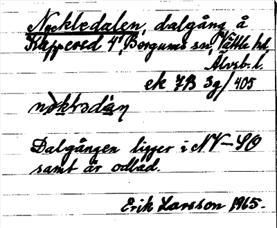 Bild på arkivkortet för arkivposten Nyckledalen