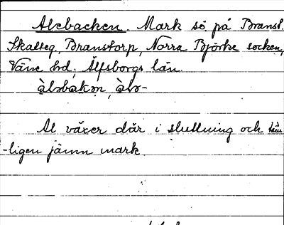 Bild på arkivkortet för arkivposten Alebacken