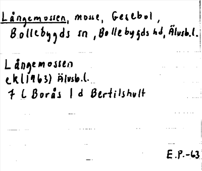 Bild på arkivkortet för arkivposten Långemossen