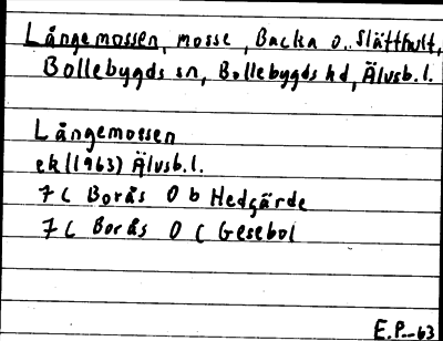 Bild på arkivkortet för arkivposten Långemossen