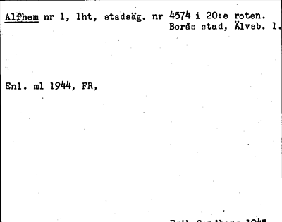 Bild på arkivkortet för arkivposten Alfhem