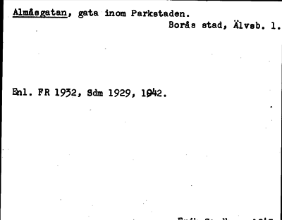 Bild på arkivkortet för arkivposten Almåsgatan