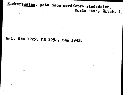 Bild på arkivkortet för arkivposten Backersgatan