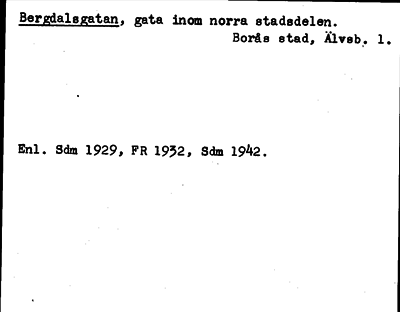 Bild på arkivkortet för arkivposten Bergdalsgatan