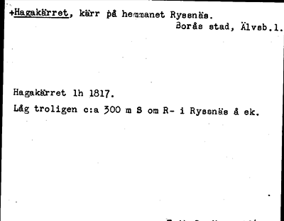 Bild på arkivkortet för arkivposten +Hagakärret