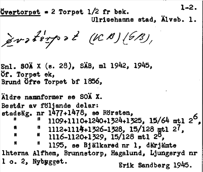 Bild på arkivkortet för arkivposten Övertorpet