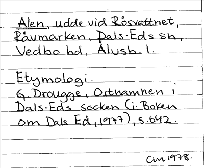 Bild på arkivkortet för arkivposten Alen