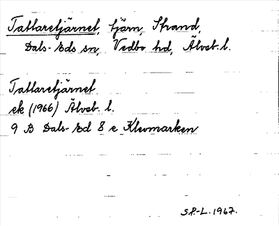 Bild på arkivkortet för arkivposten Tattaretjärnet