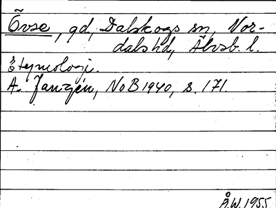 Bild på arkivkortet för arkivposten Övse