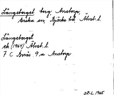 Bild på arkivkortet för arkivposten Långeberget