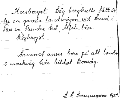 Bild på arkivkortet för arkivposten Korsberget